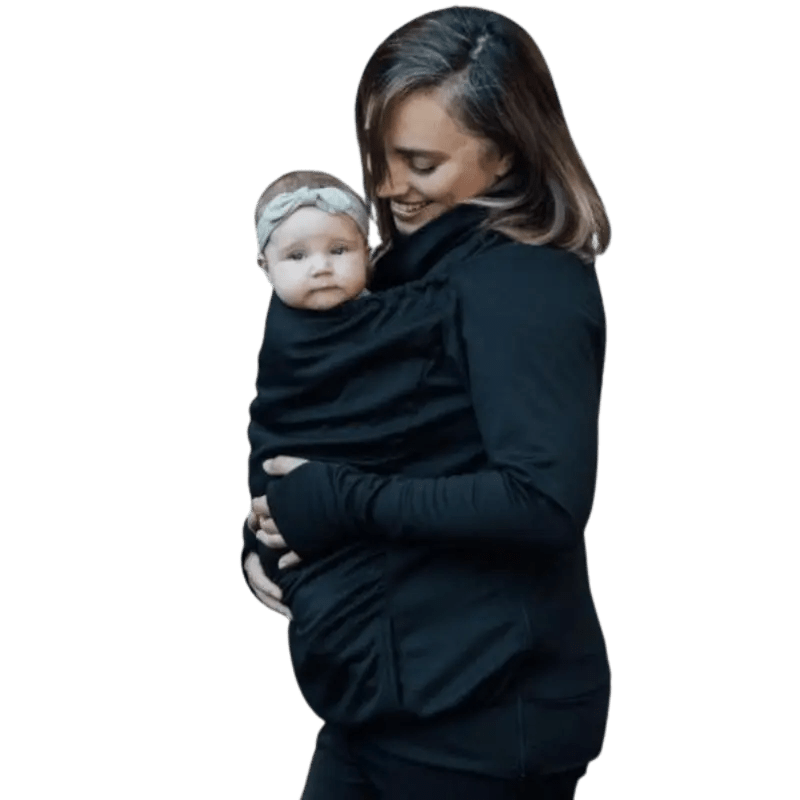 Belly Bedaine Kangaroo Babywearing Sweater Black Babywearing Outerwear