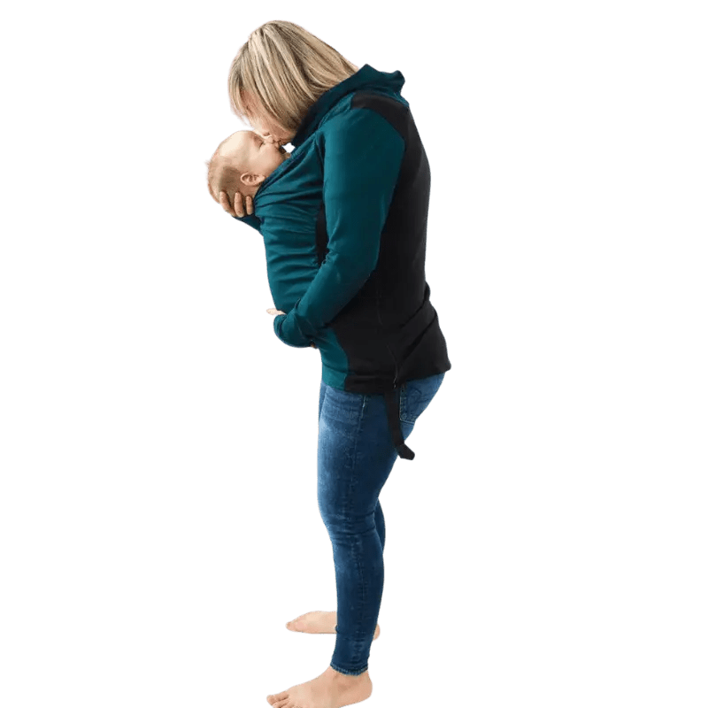 Belly Bedaine Kiroo Babywearing Sweater Teal and Black Babywearing Outerwear