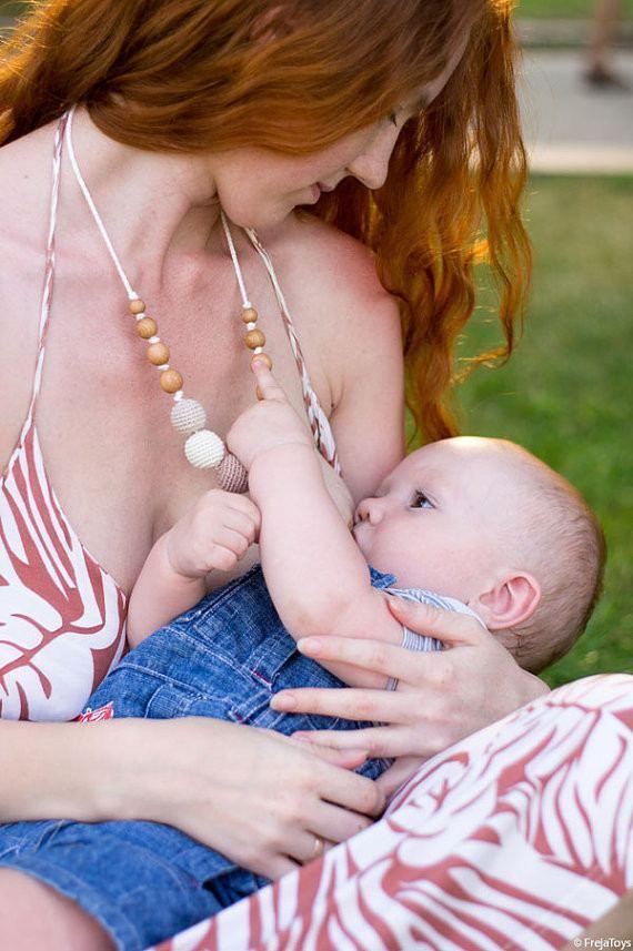 FrejaToys Organic Cotton Necklace Cappuccino - Baby Carrier AccessoriesLittle Zen One4147712459