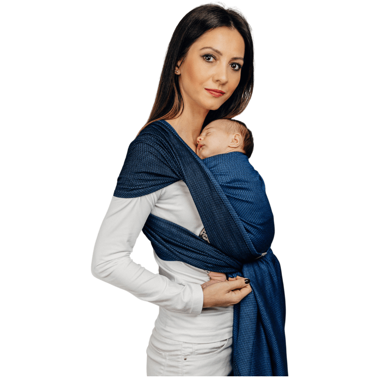 Herringbone Cobalt Woven Wrap by LennyLamb - Woven WrapLittle Zen One