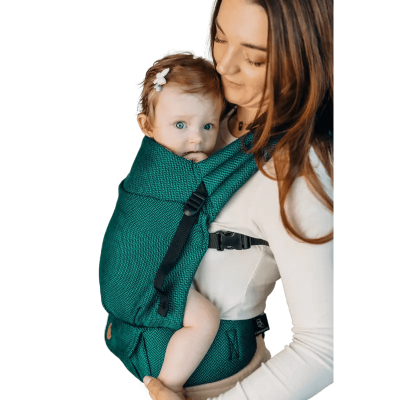Herringbone Emerald LennyLight Baby Carrier by LennyLamb - Buckle CarrierLittle Zen One5907557780636