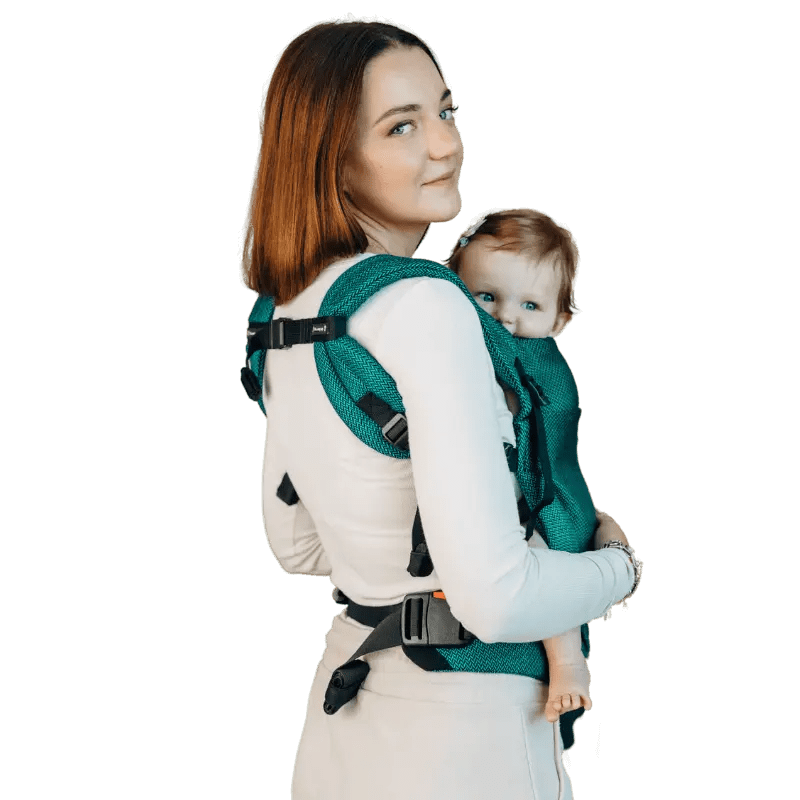 Herringbone Emerald LennyLight Baby Carrier by LennyLamb - Buckle CarrierLittle Zen One5907557780636