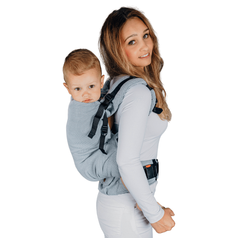 Herringbone Grey Preschool Carrier by LennyLamb - Buckle CarrierLittle Zen One