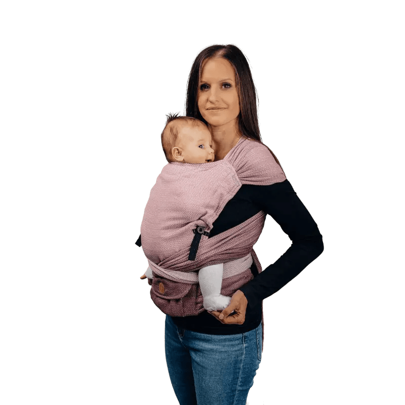 Herringbone Ombre Pink LennyHybrid Half Buckle by LennyLamb - Half Buckle CarrierLittle Zen One5907557751872