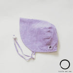 Lavender Check Linen Infant and Toddler Upf50 Sun Protection Bonnet Baby