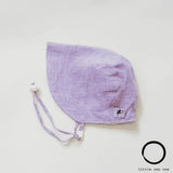 Lavender Check Linen Infant and Toddler Upf50 Sun Protection Bonnet Baby