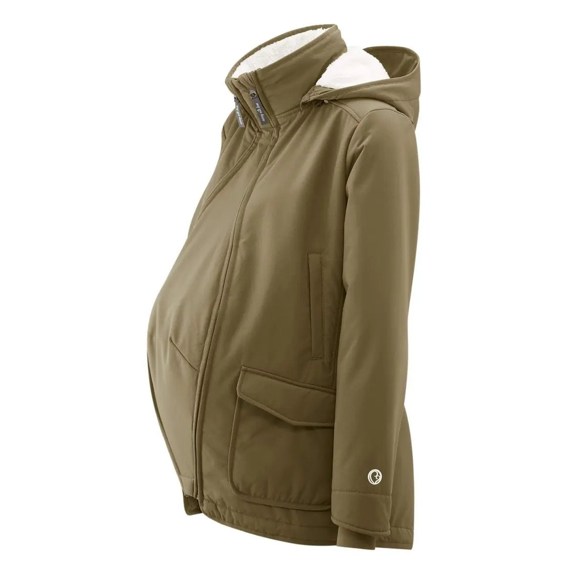 Mamalila Cosy Allrounder Khaki Softshell Maternity and Babywearing Jacket