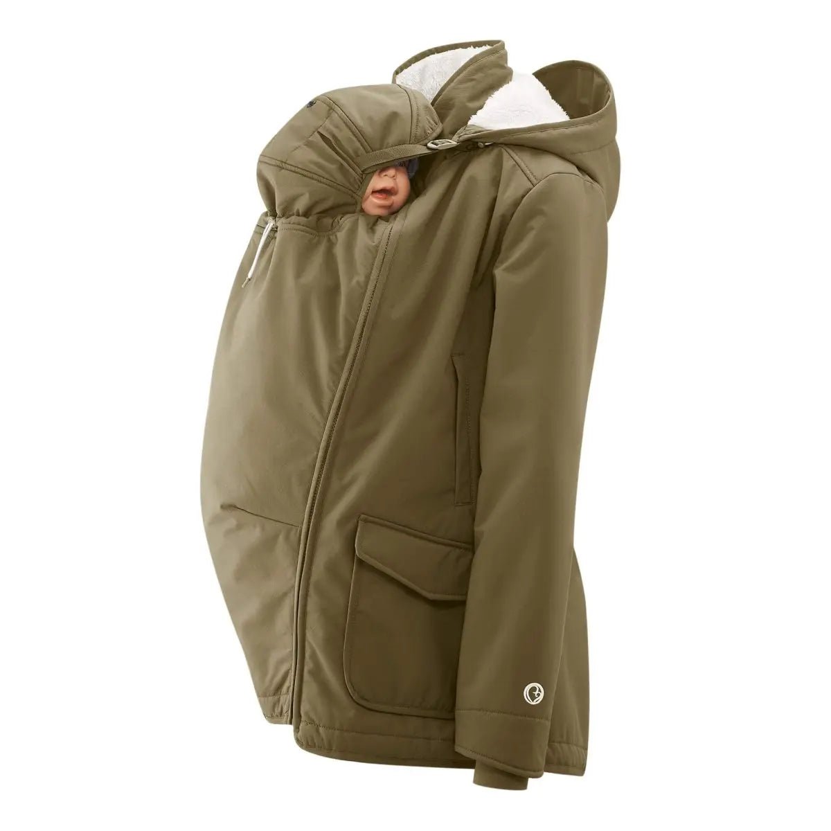 Mamalila Cosy Allrounder Khaki Softshell Maternity and Babywearing Jacket