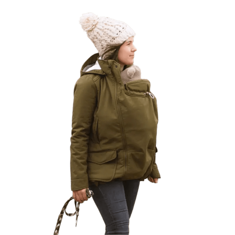Mamalila Cosy Allrounder Khaki Softshell Maternity and Babywearing Jacket - Babywearing OuterwearLittle Zen One4251054511271