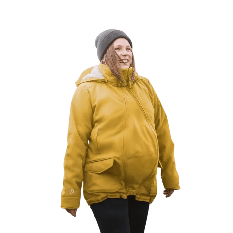 Mamalila Cosy Allrounder Mustard Softshell Maternity and Babywearing Jacket
