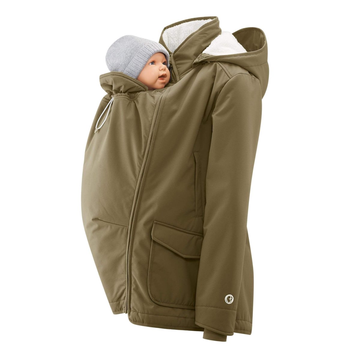 Mamalila Cosy Allrounder Softshell Babywearing Jacket Khaki - Babywearing OuterwearLittle Zen One4251054511271