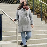 Mamalila Maternity + Babywearing Wool Coat Vienna Light grey - Babywearing OuterwearLittle Zen One4251054511875