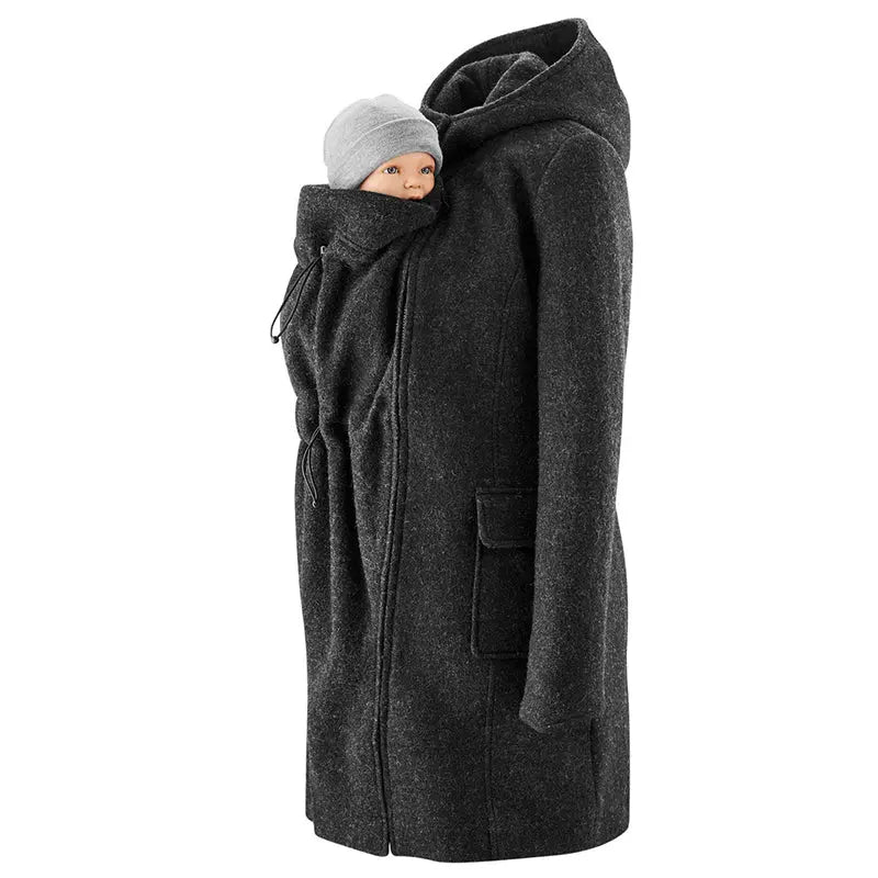 Mamalila Vienna Anthracite Grey Maternity and Babywearing Wool Coat - Babywearing OuterwearLittle Zen One4251054500893