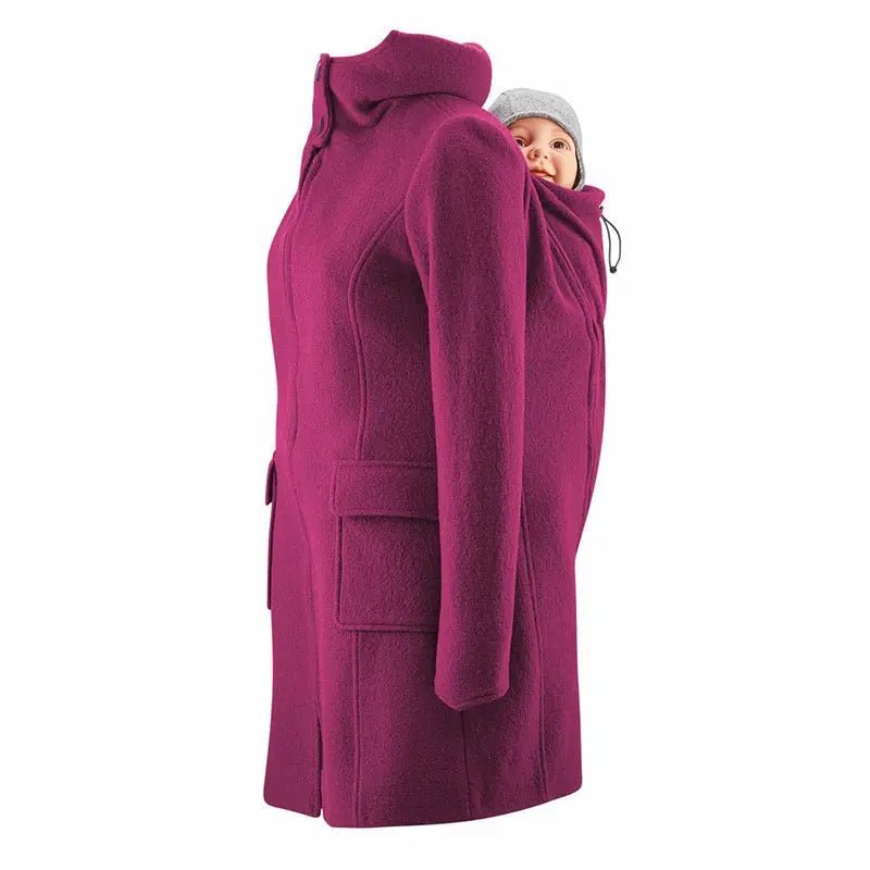 Mamalila Vienna Berry Maternity and Babywearing Wool Coat Babywearing Outerwear