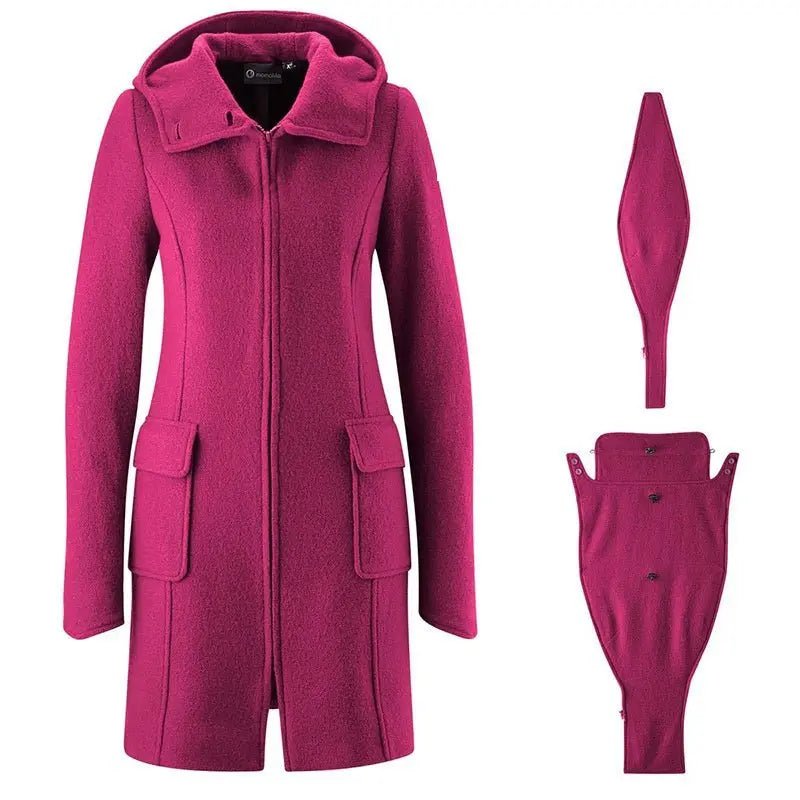 Mamalila Vienna Berry Maternity and Babywearing Wool Coat Babywearing Outerwear