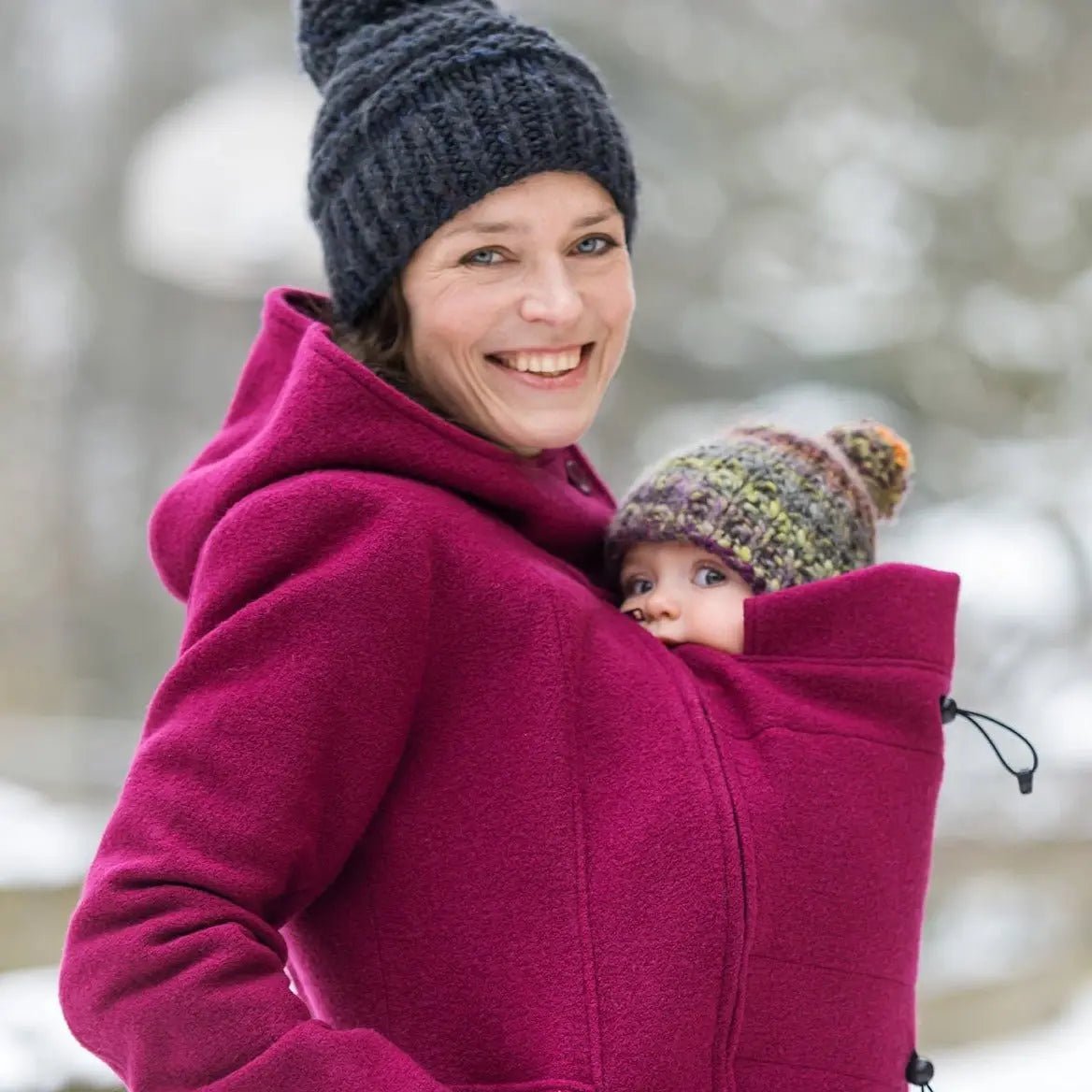 Mamalila Vienna Berry Maternity and Babywearing Wool Coat Babywearing Outerwear