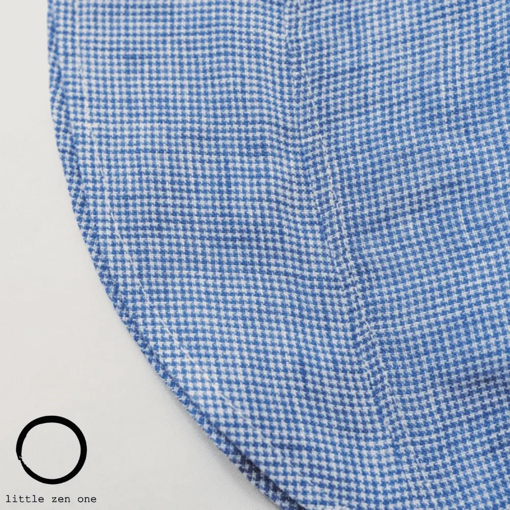 Navy Check Linen Infant and Toddler UPF50+ Sun Protection Bonnet - Baby Carrier AccessoriesLittle Zen One628185435501