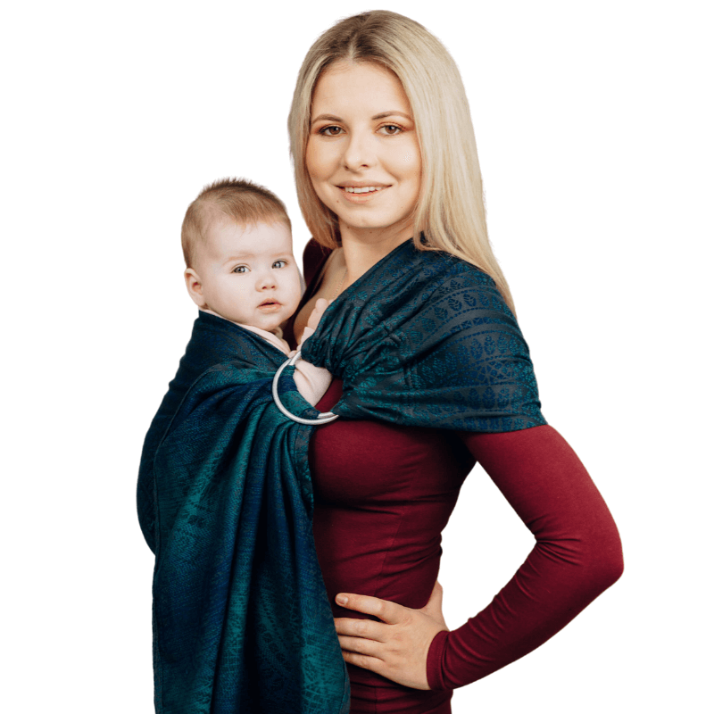 Peacocks Tail Quantum Ring Sling by LennyLamb - Ring SlingLittle Zen One