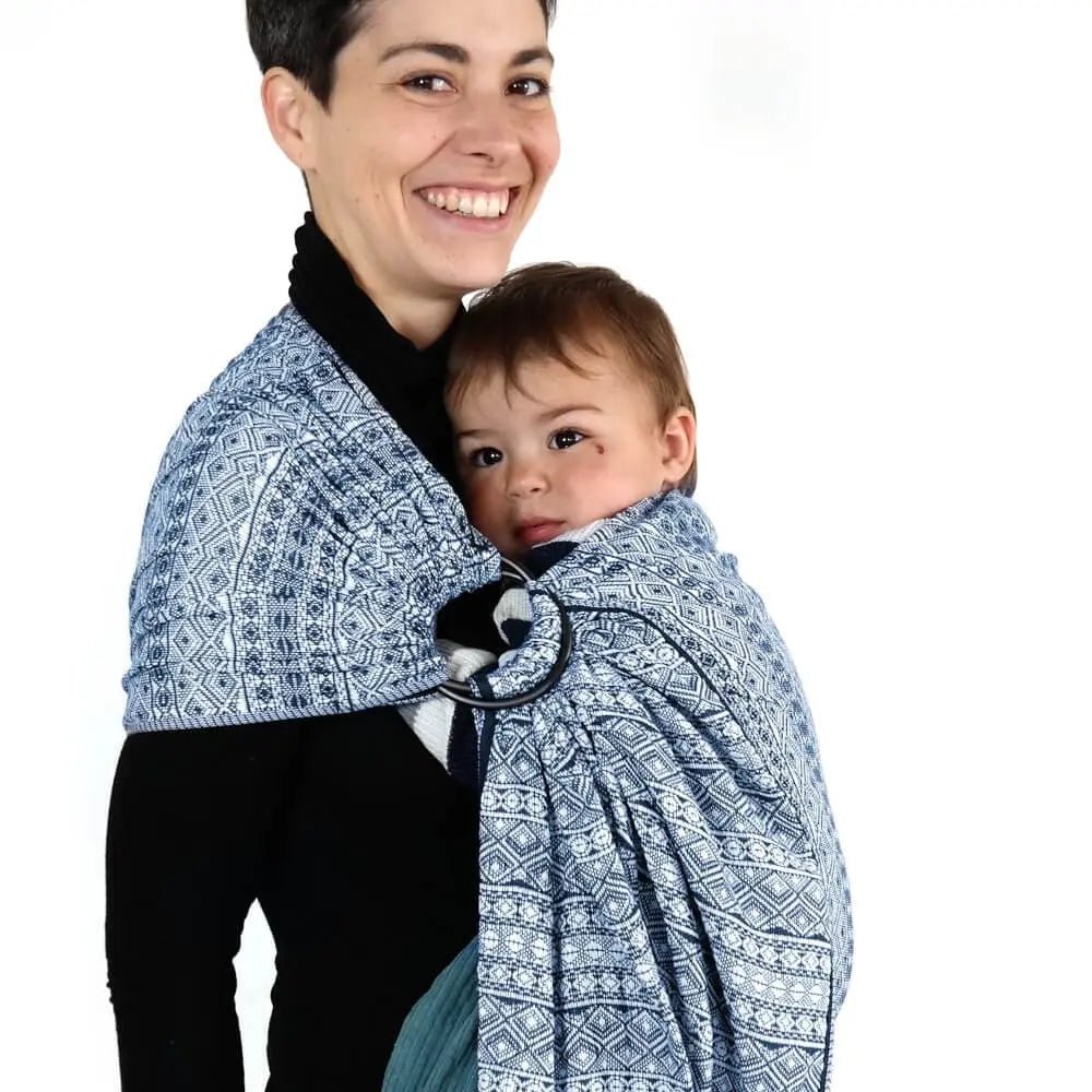 Prima Dark Blue and White DidySling Ring Sling by Didymos - Ring SlingLittle Zen One4155262983