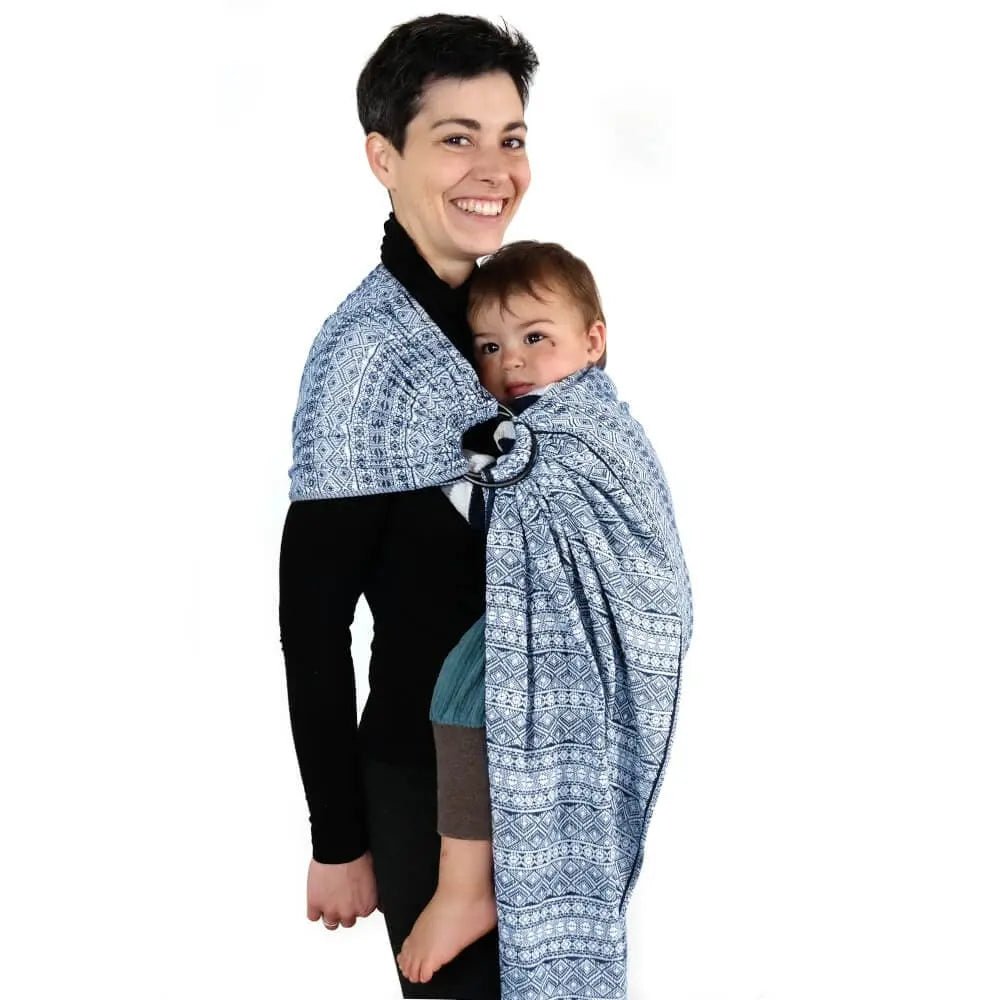 Prima Dark Blue and White DidySling Ring Sling