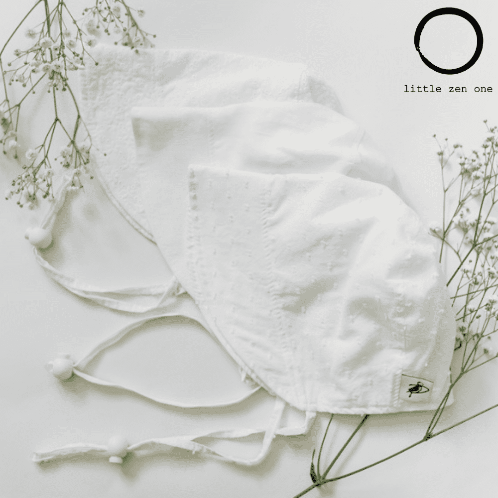 Puffin Gear White Oxford Cotton Bonnet - Baby Carrier AccessoriesLittle Zen One628185032700
