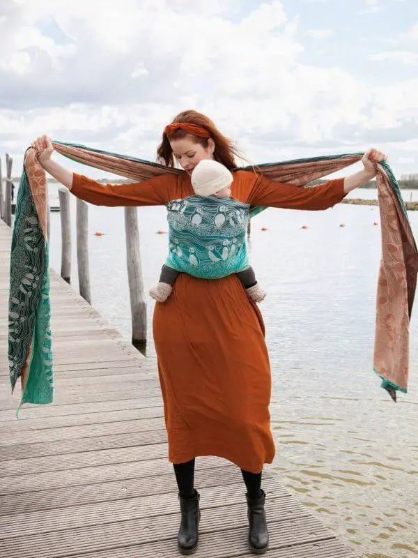 Puffins Shoaling Woven Wrap