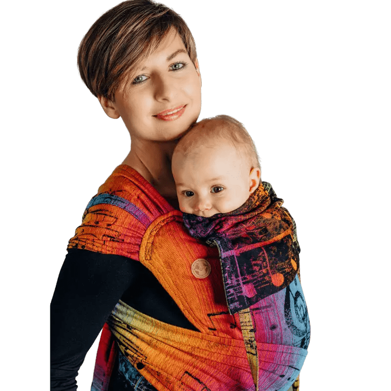 Symphony Rainbow Dark Toddler Wrap - Tai Mei Tai by LennyLamb - Mei TaiLittle Zen One5901769645875